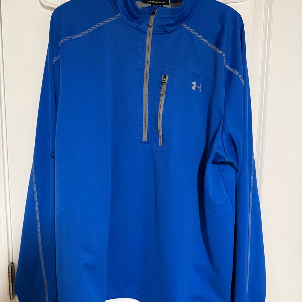 Under Armour Blue Performance Jacket with Half-Zip Design